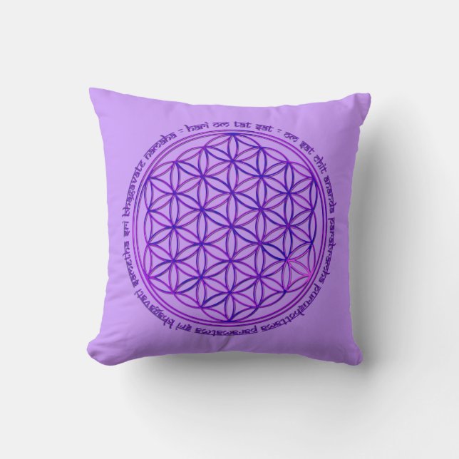 Coussin Fleur de la vie - Moola Mantra - violet (Recto)