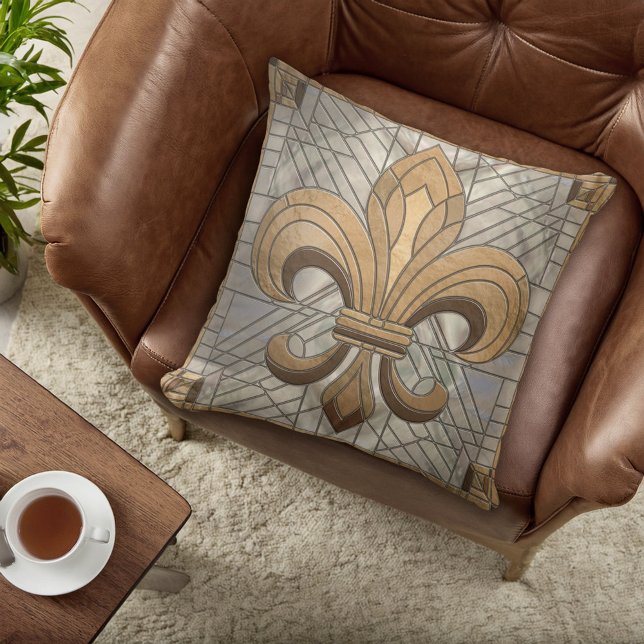 Coussin Fleur-de-lis - Art de la mosaïque de verre (Créateur téléchargé)