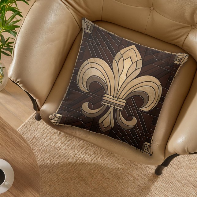 Coussin Fleur-de-lis - Art de la mosaïque de verre (Créateur téléchargé)