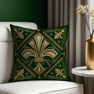 Coussin Fleur de lis Art déco