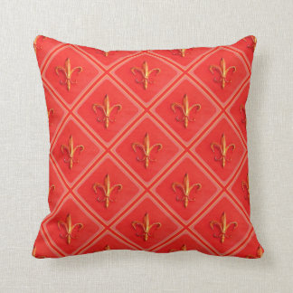Coussin Fleur de lis motif diamant rustique français