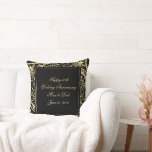 Coussin Fleur de l'or noir 50e anniversaire de mariage