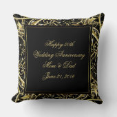 Coussin Fleur de l'or noir 50e anniversaire de mariage (Recto)