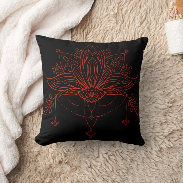 Coussin Fleur de lotus au henné Boho (Couverture)