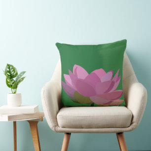 Coussin Fleur de lotus nénuphar rose