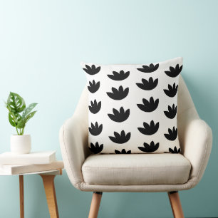 Coussin Fleur de lotus noir