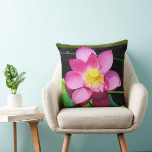 Coussin Fleur de Lotus rose chaud