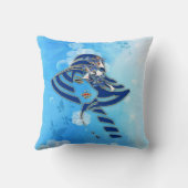 Coussin Fleur de lune d'aquarelle blanche (Verso)