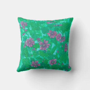 Coussin Fleur de Malve, Peinture Florale Été