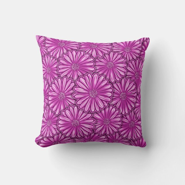 Coussin Fleur de marguerite africaine, Illustration réalis (Recto)