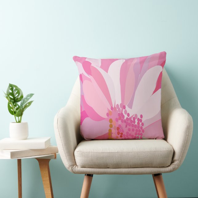 Coussin Fleur de marguerite rose  (Chaise)