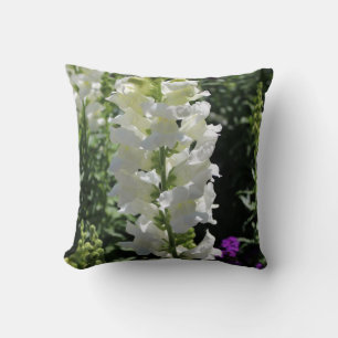 Coussin Fleur de Muflier Blanc Jardin Fleurs Nature 