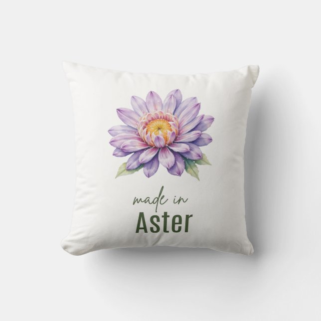 Coussin Fleur de naissance d'aster de septembre à plat mer (Recto)