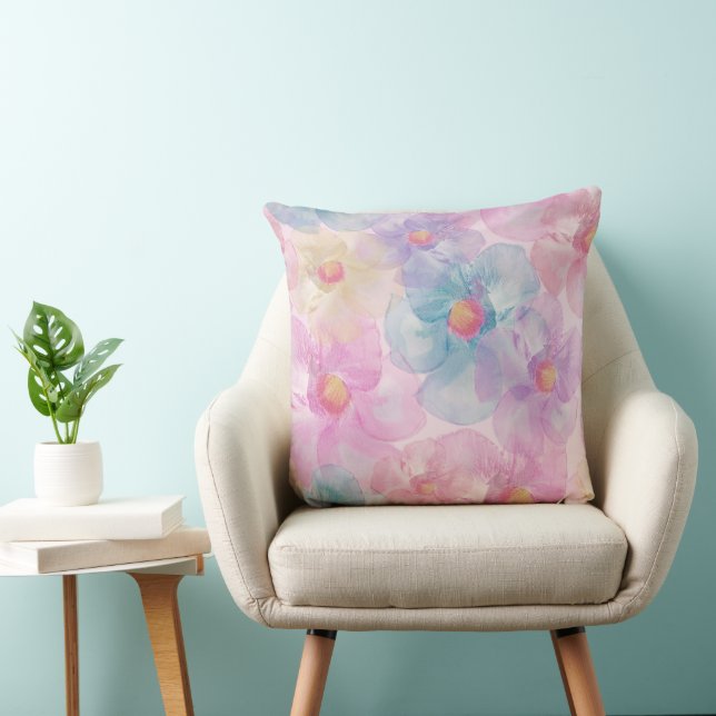 Coussin Fleur de Pétales Pastel (Chaise)