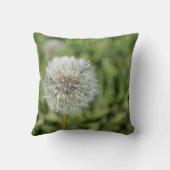 Coussin Fleur de pissenlit blanc sur herbe verte (Verso)