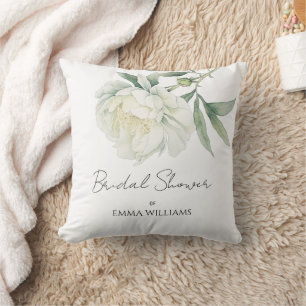 Coussin Fleur de Pivoine à l'aquarelle Enterrement de vi