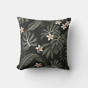 Coussin Fleur de plumeria vintage tropicale, strelitzia, p