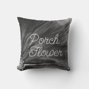 Coussin Fleur de porche / Noir et blanc /