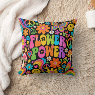 Coussin Fleur de pouvoir Groovy Maison Rétro