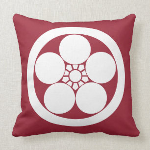 Coussin fleur de prune d'Umebachi-style en cercle