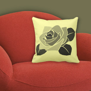 Coussin Fleur de Rose jaune Pastel d'inspiration nature