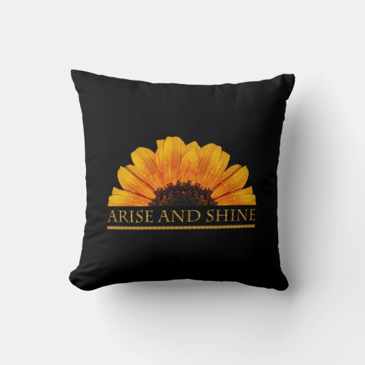 Coussin Fleur de soleil à message positif inspirant (Recto)
