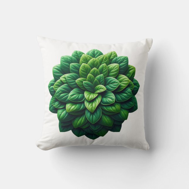 Coussin Fleur de spirale verdoyante (Recto)