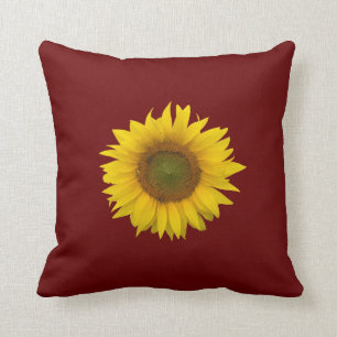 Coussin Fleur de tournesol rouge