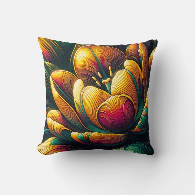 Coussin Fleur de tulipe Abstraite rayonnante (Recto)