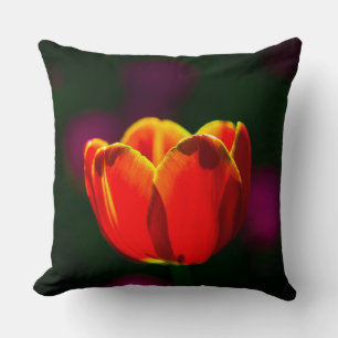 Coussin Fleur de tulipe rouge