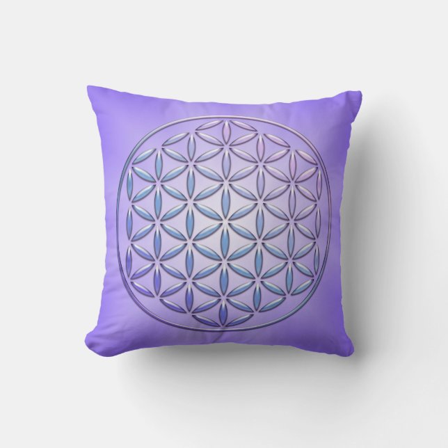Coussin Fleur de vie / Blume des Lebens - timbre violet (Recto)