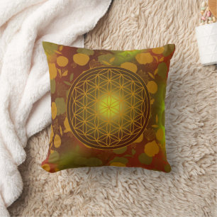 Coussin fleur de vie, chakra,zen,géométrie sacrée,