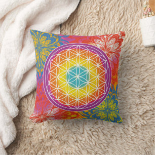 Coussin Fleur de vie mandala zen