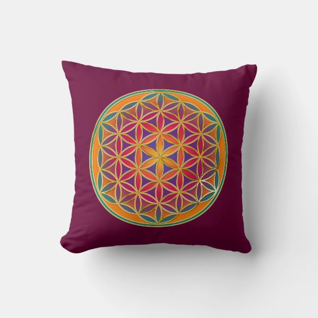 Coussin Fleur De Vie - Style Bouton 03 (Recto)