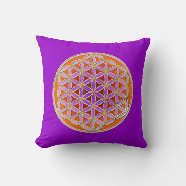 Coussin Fleur de Vie - Style Bouton 04 (Recto)
