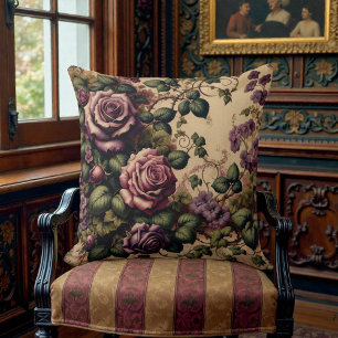 Coussin Fleur de Vieil Époque Victorienne Violet