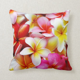 Coussin Fleur d'Hawaï de Frangipani de Plumeria customis