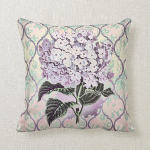 Coussin Fleur d'Hydrangea Vintage avec Arrière - plan de