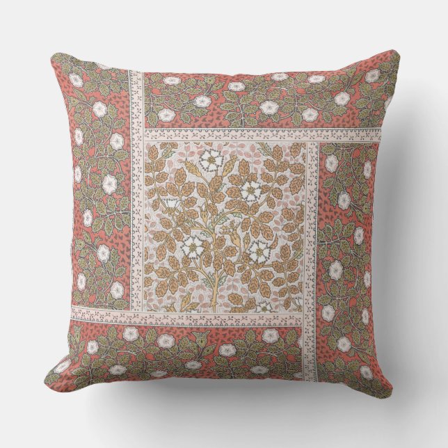 Coussin Fleur d'illustration Rose sauvage Vintage (Recto)