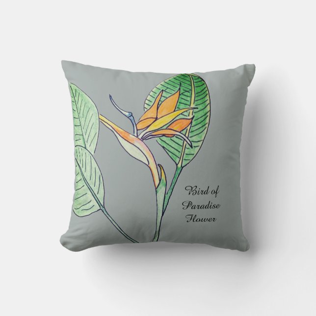 Coussin Fleur d'oiseau de paradis  (Recto)
