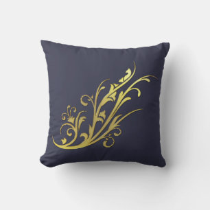 Coussin Fleur d'or fausse luxueuse abstraite