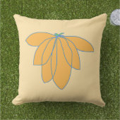 Coussin Fleur dorée sur fond beige (Herbe)