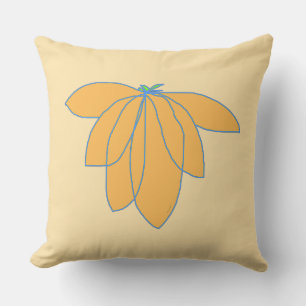 Coussin Fleur dorée sur fond beige