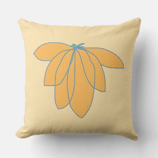 Coussin Fleur dorée sur fond beige (Recto)