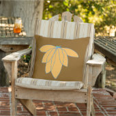 Coussin Fleur Dorée Sur Fond Brun (Chaise)