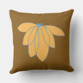 Coussin Fleur Dorée Sur Fond Brun (Verso)