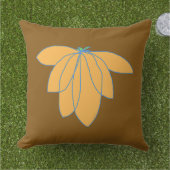Coussin Fleur Dorée Sur Fond Brun (Herbe)
