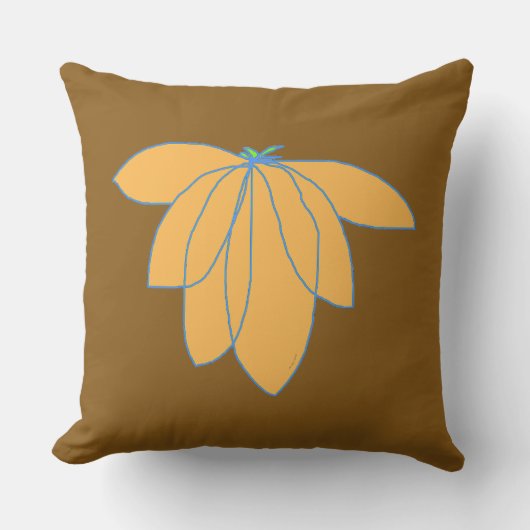 Coussin Fleur Dorée Sur Fond Brun (Recto)