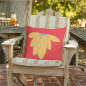 Coussin Fleur dorée sur fond rouge (Chaise)