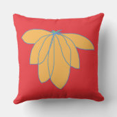 Coussin Fleur dorée sur fond rouge (Verso)
